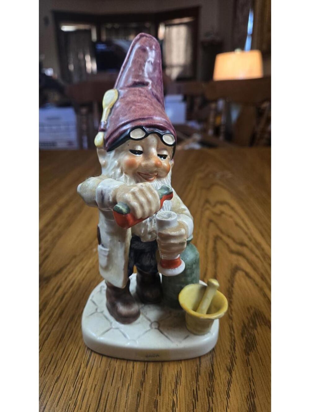 Vintage Goebel Co-boy 1972 Gnome Figurine with Tall Purple Hat and Accessories